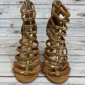 Vince Camuto Gladiator Nude Heels | Size 10